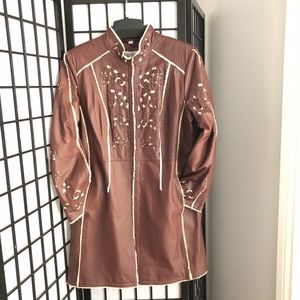 Guillaume Leather Cutaway Coat SZ 1X